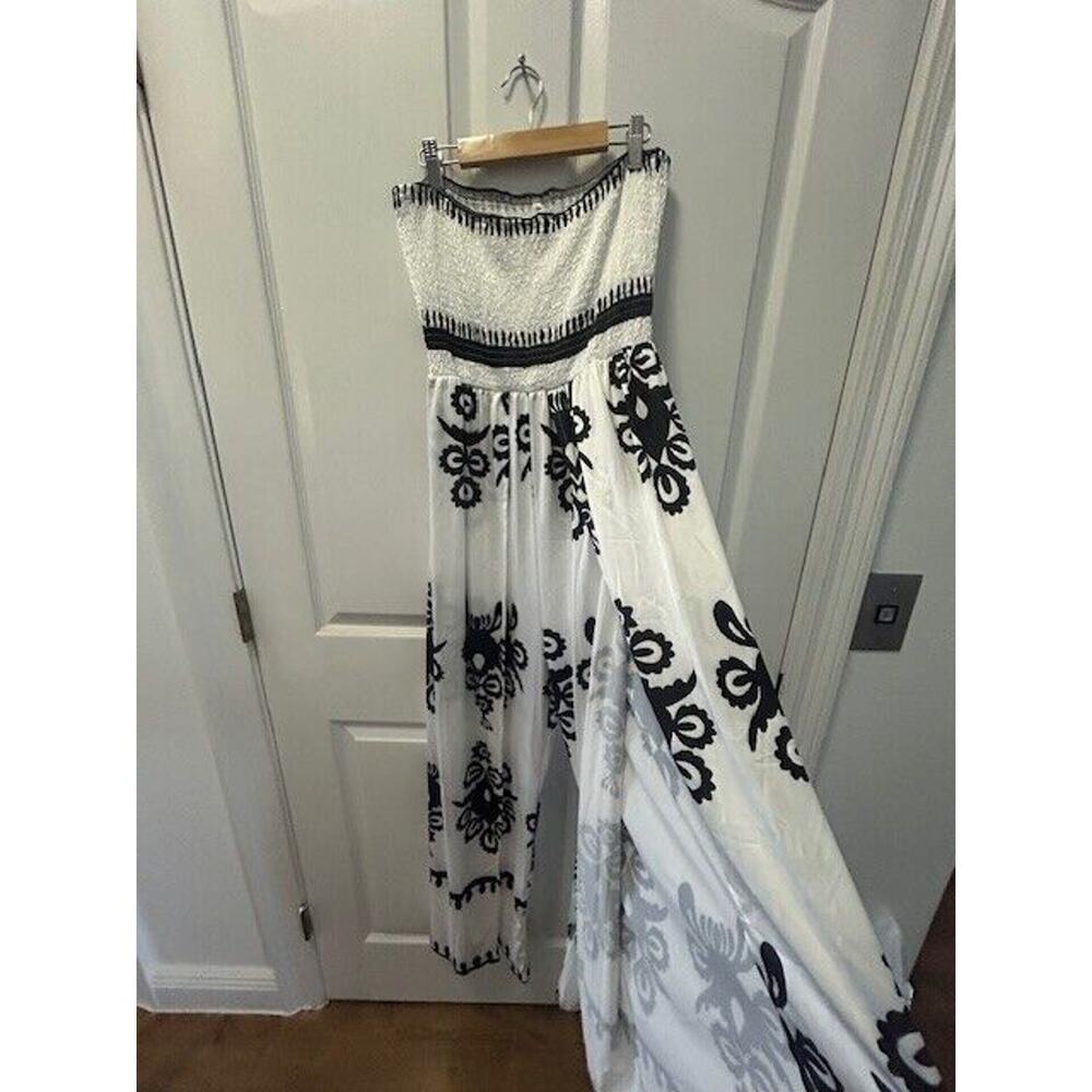 Flared Leg Jumpsuit strapless